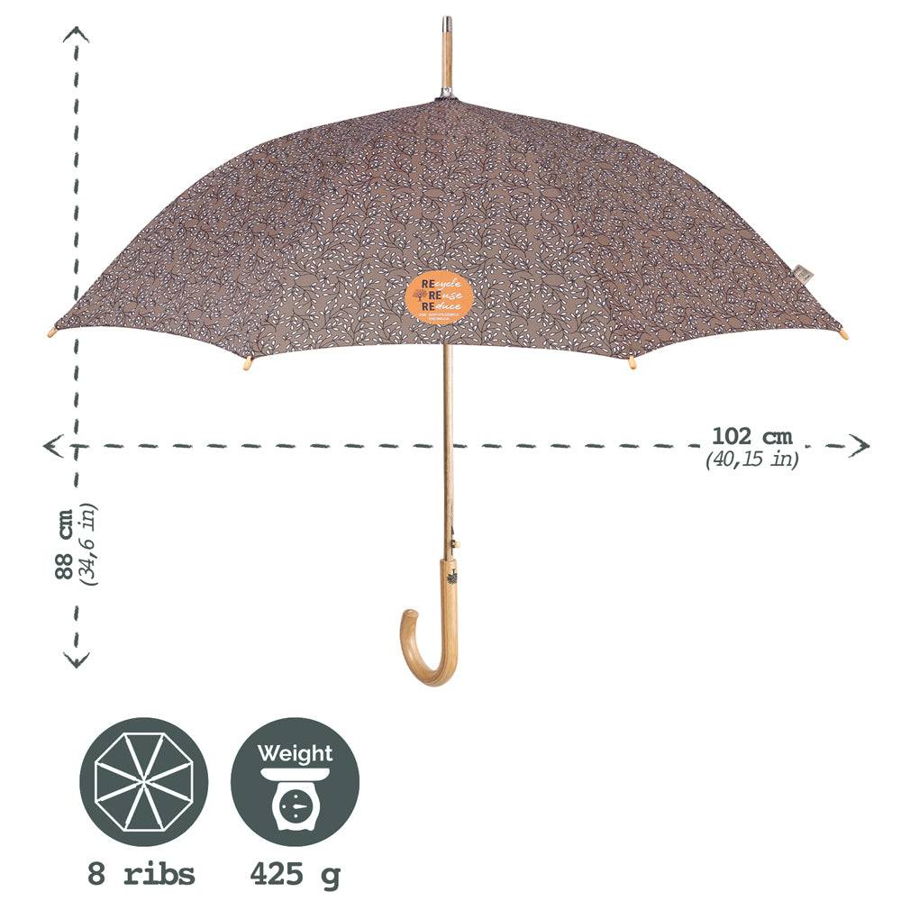Perletti Ombrello Green Lungo con Foglie Prezzo di fabbrica