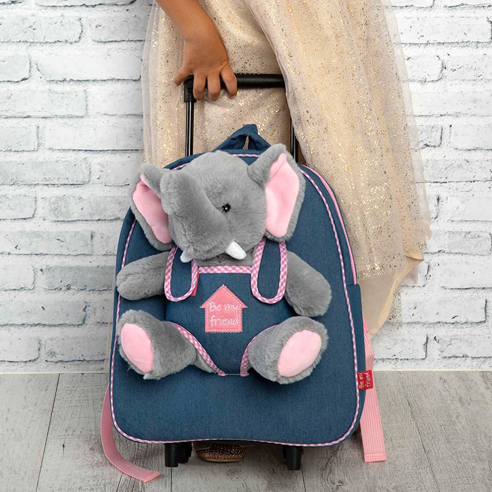 Perletti Trolley in Denim con Peluche Offerta migliore
