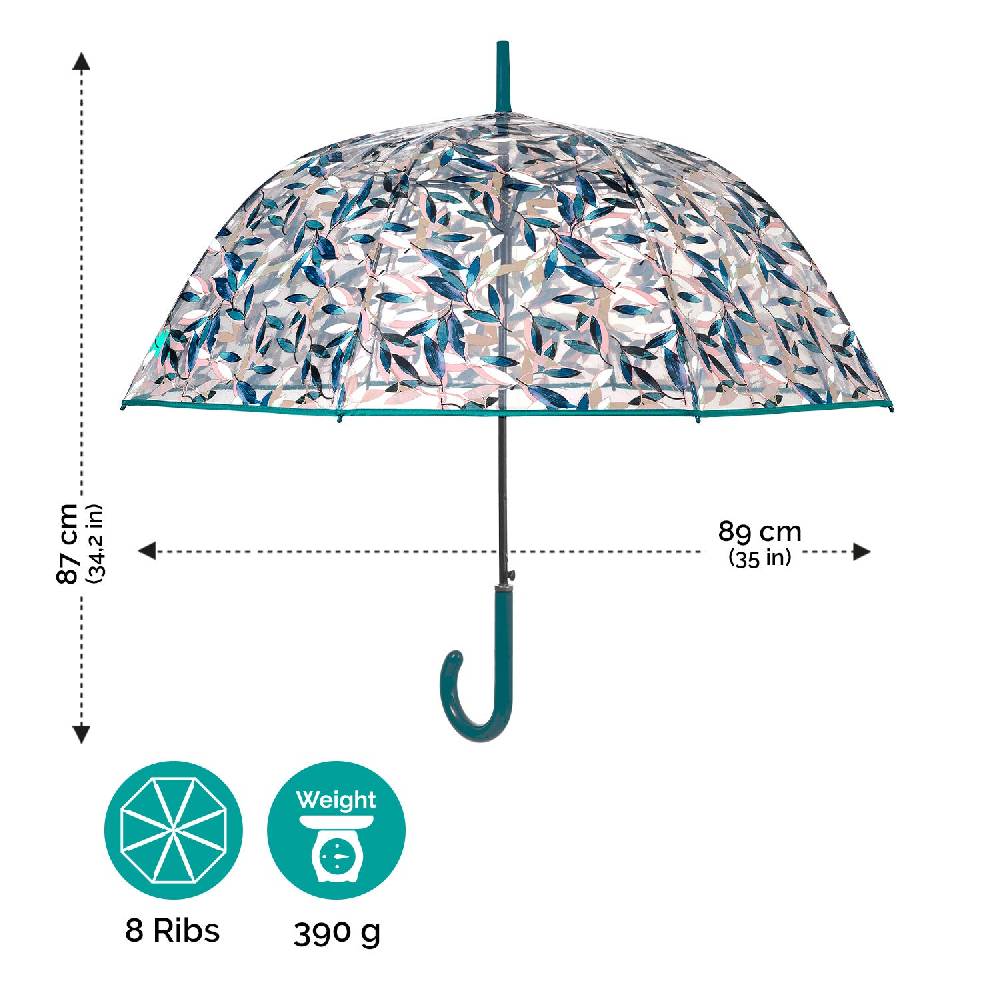 Perletti Ombrello Trasparente Foliage Verde Latest fashion