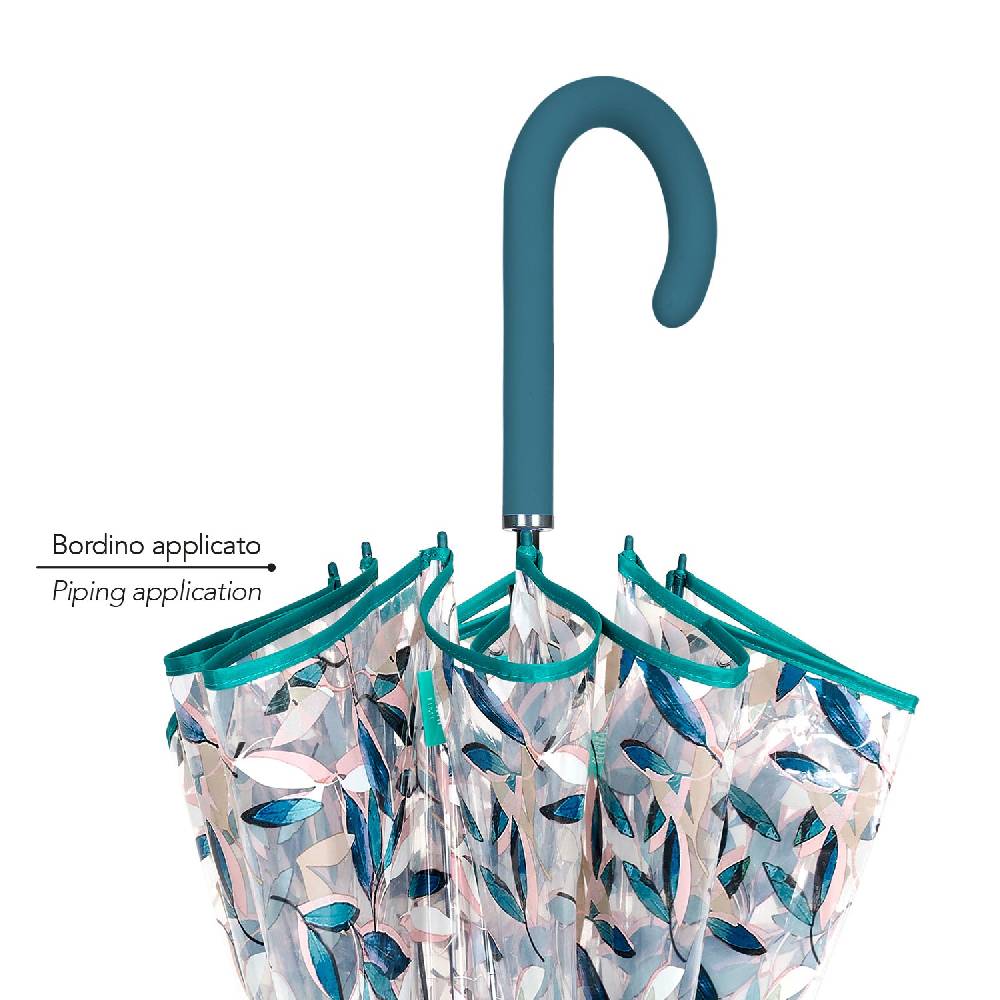 Perletti Ombrello Trasparente Foliage Verde Latest fashion