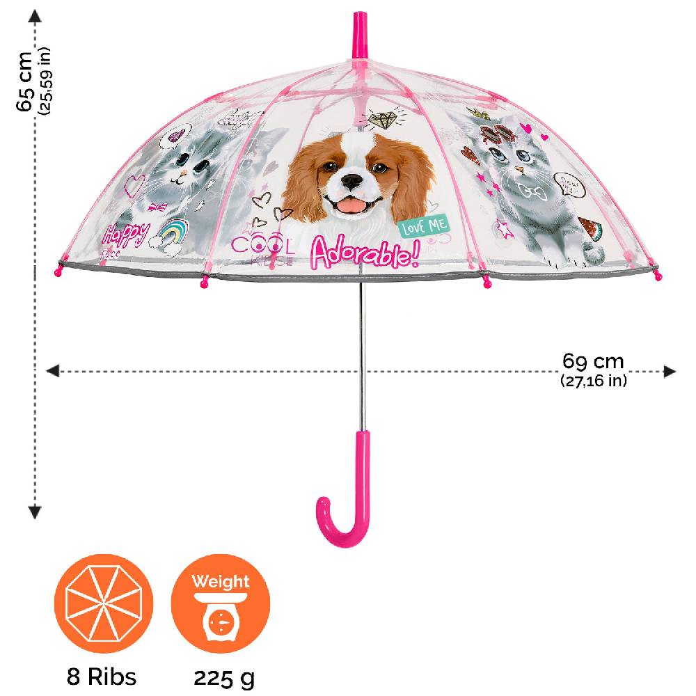 Perletti Ombrello Trasparente Cani e Gatti Promozione Limitata
