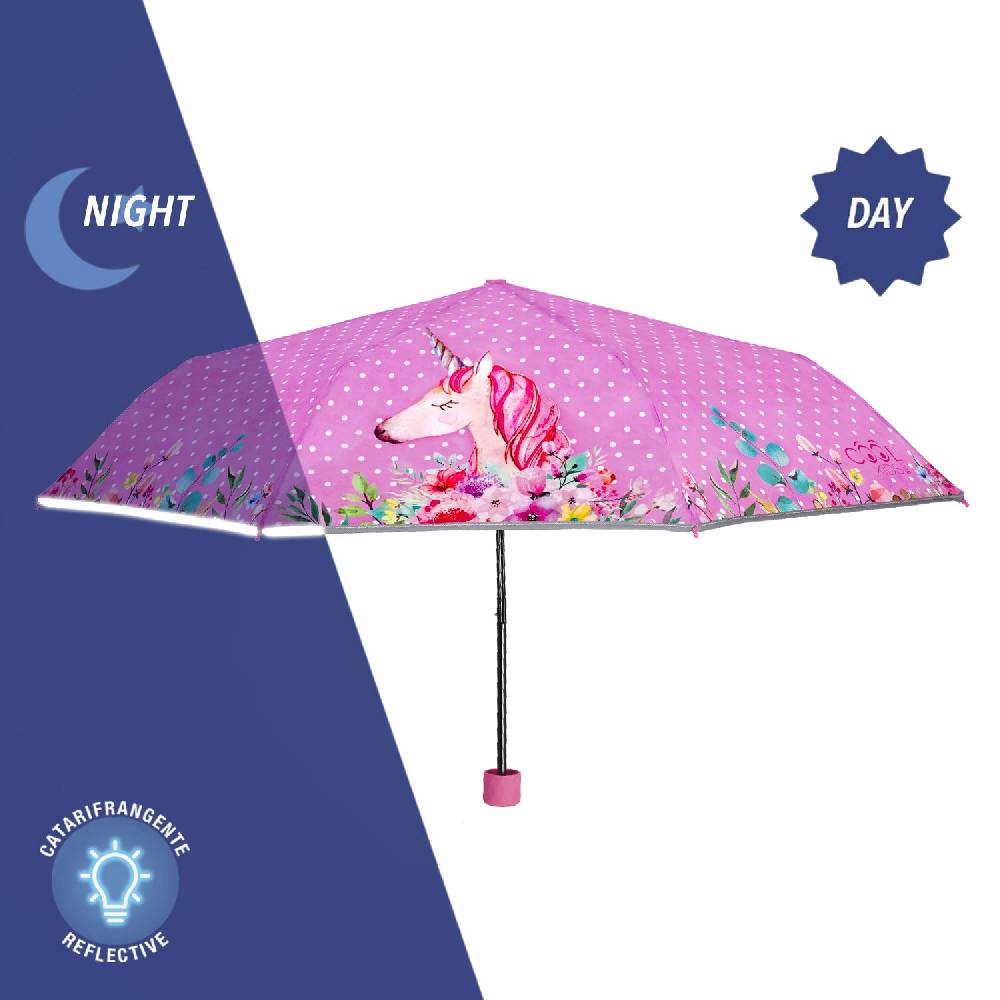 Perletti Ombrello Unicorno Lilla con Pois Offerta San Valentino