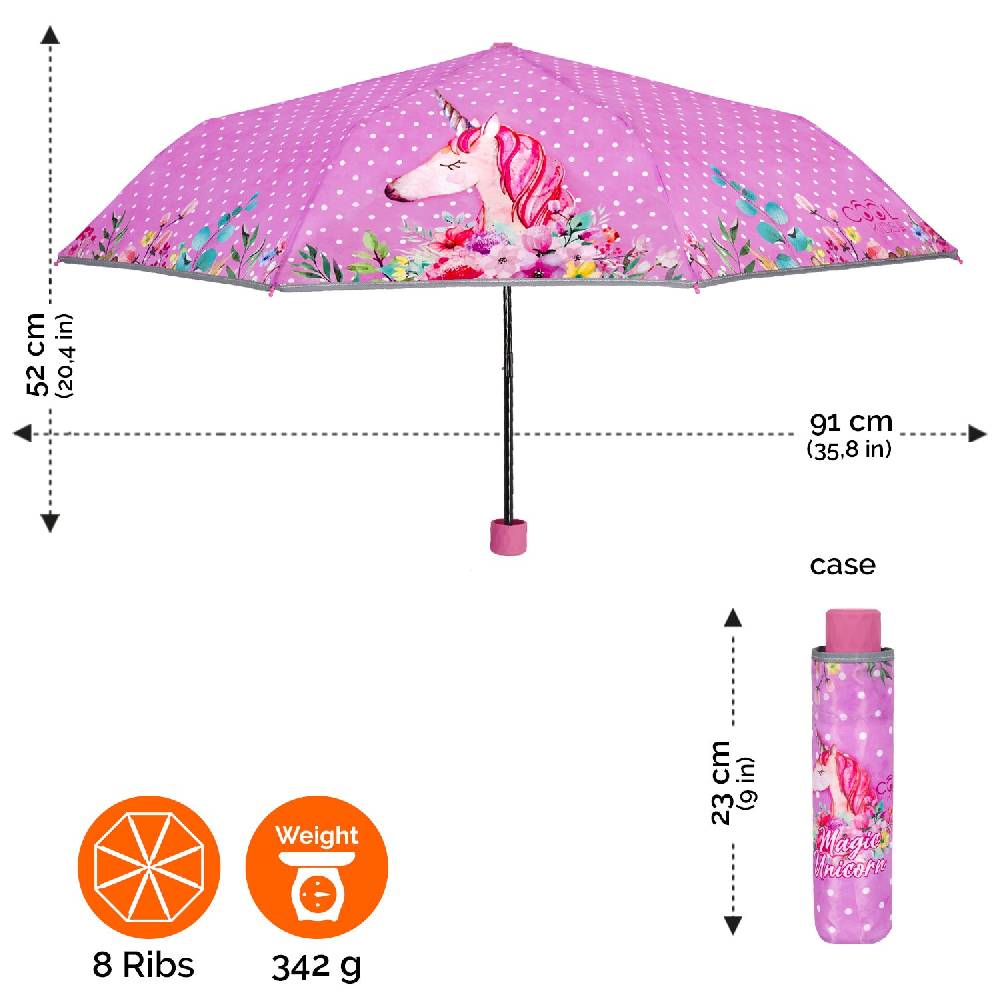 Perletti Ombrello Unicorno Lilla con Pois Offerta San Valentino