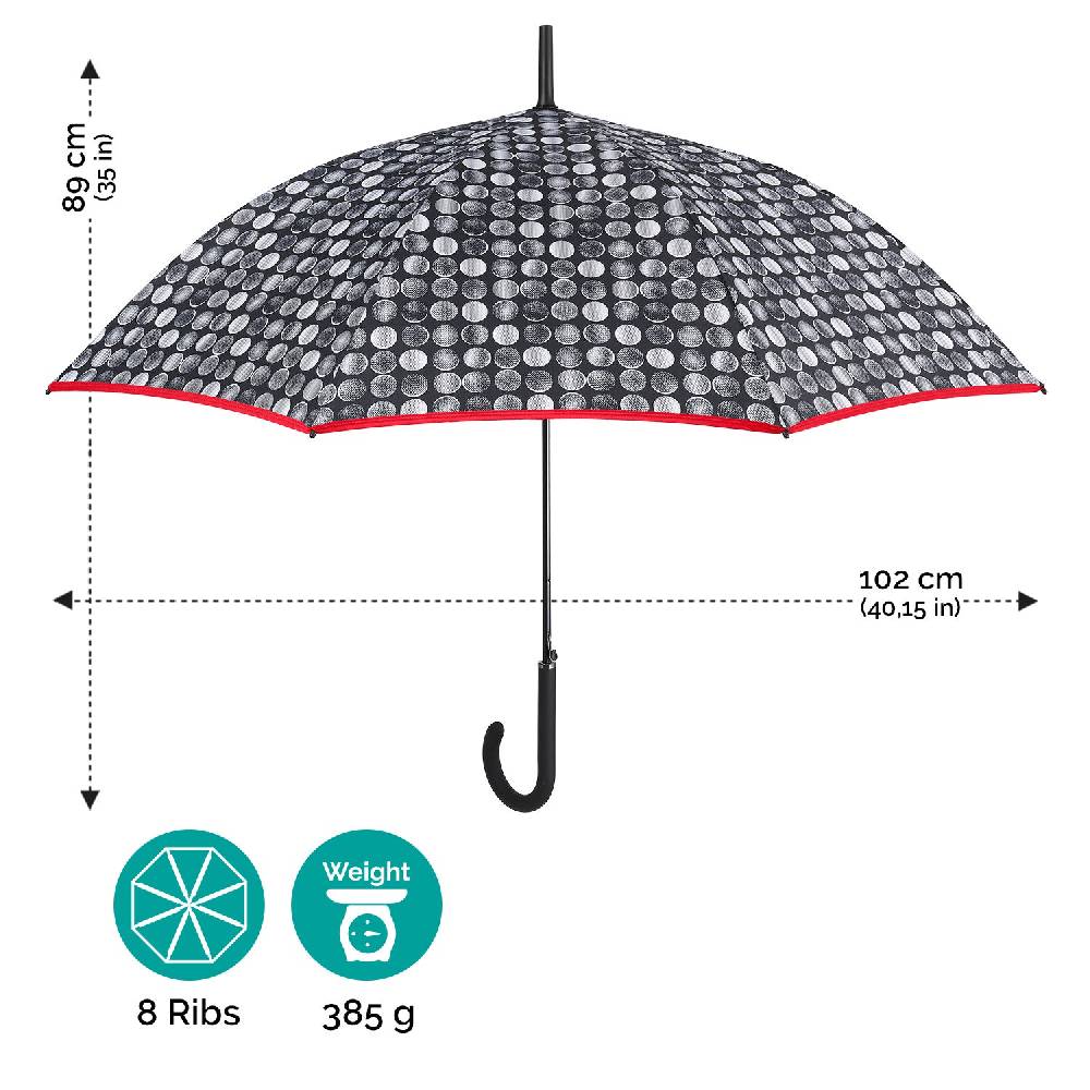 Perletti Ombrello Lungo Bianco e Nero Lightning offer