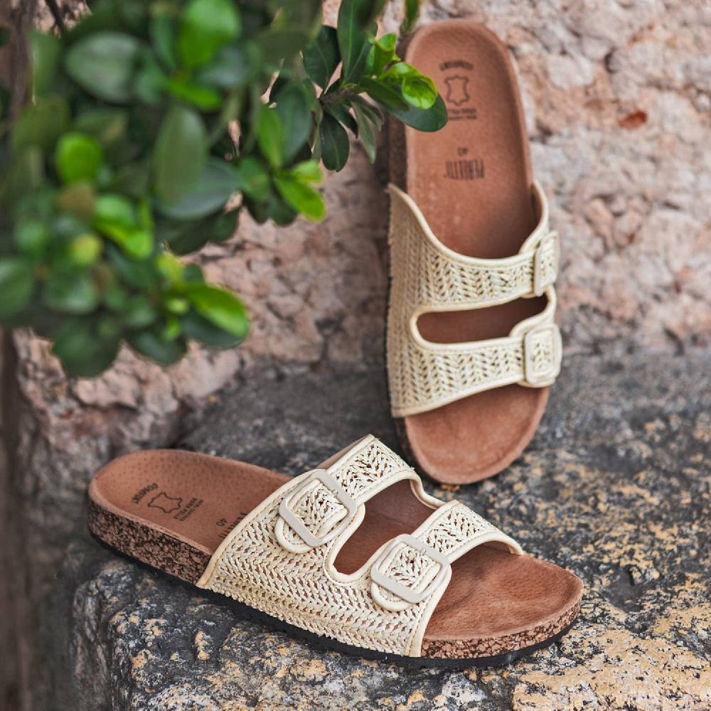 Perletti Ciabatte Comfort Raffia Italy