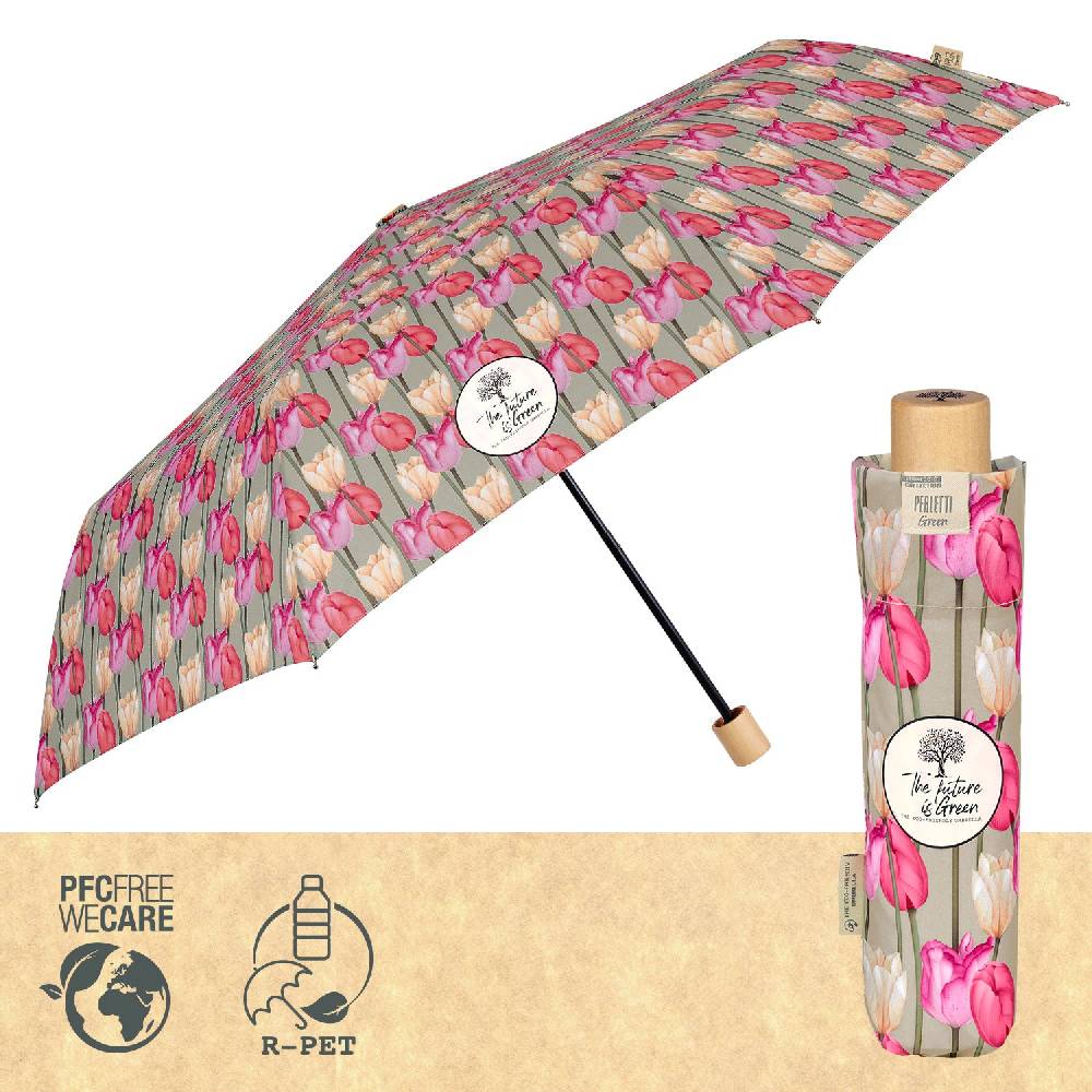 Perletti Ombrello Green Manuale Tulipani Rosa Offerta