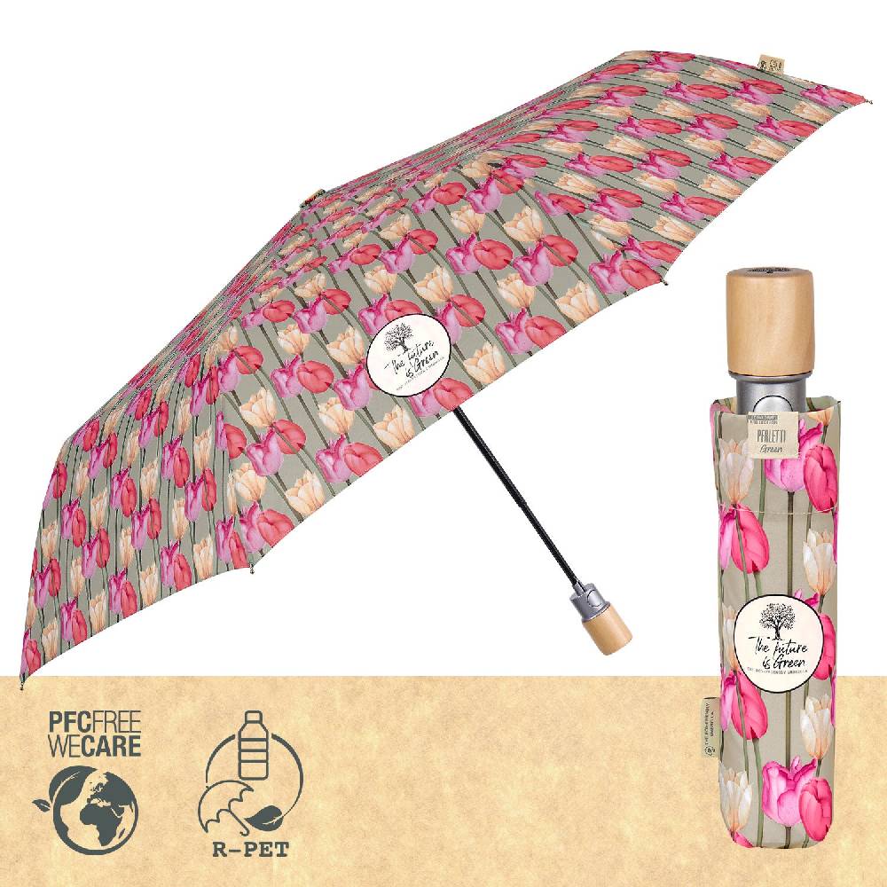 Perletti Ombrello Green Automatico Tulipani Rosa Offerte