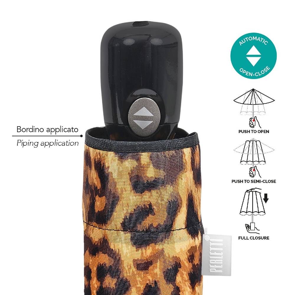 Perletti Ombrello Leopardato Apri e Chiudi Automatico Black Friday