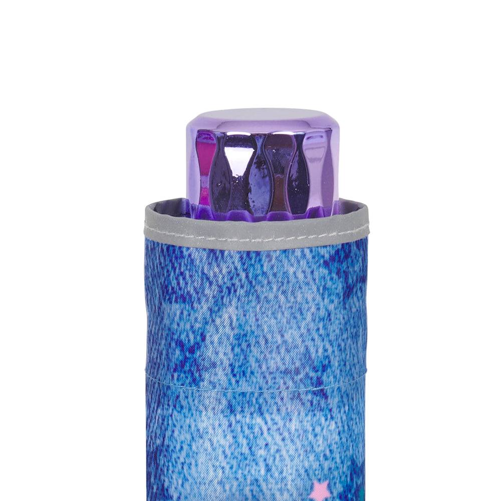 Perletti Ombrello Unicorno Mini Denim Smaltimento dello stoccaggio