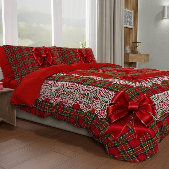 PETTI Copripiumino Matrimoniale, Singolo, Una Piazza e Mezza, Fiocco Tartan, Fantasia Scozzese Promozione