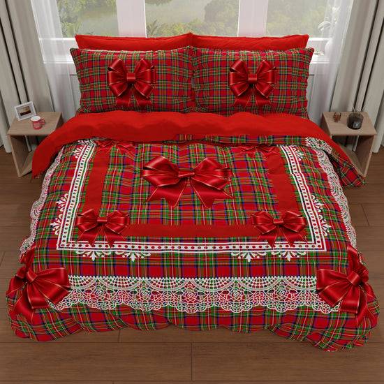 PETTI Copripiumino Matrimoniale, Singolo, Una Piazza e Mezza, Fiocco Tartan, Fantasia Scozzese Promozione