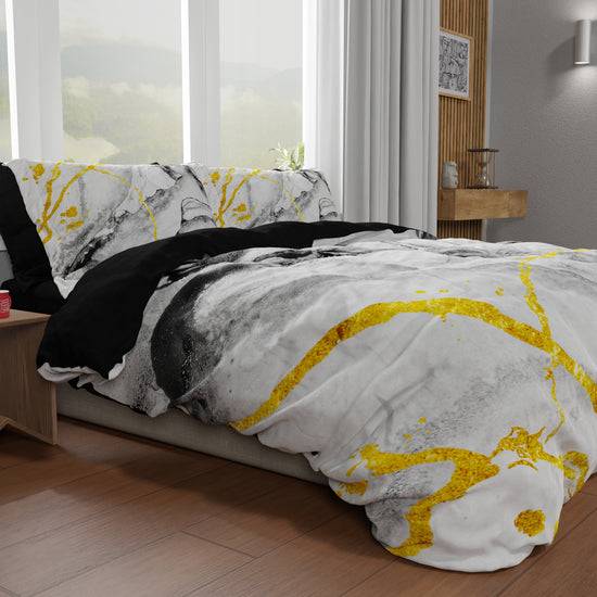 PETTI Copripiumino Matrimoniale, Singolo, Una Piazza e Mezza, Marble 06 Grigio Chiaro Qualità Garantita