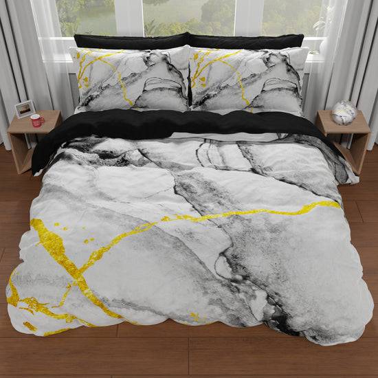 PETTI Copripiumino Matrimoniale, Singolo, Una Piazza e Mezza, Marble 06 Grigio Chiaro Qualità Garantita