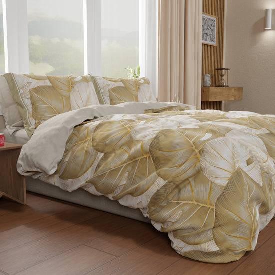 PETTI Copripiumino Matrimoniale, Singolo, Una Piazza e Mezza, Tropical Tortora Oro Shopping Online