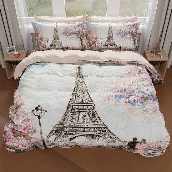 PETTI Copripiumino Matrimoniale, Singolo, Una Piazza e Mezza, Paris, Parigi Torre Eiffel Convenienza