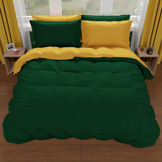 PETTI Copripiumino Matrimoniale, Sacco Copripiumino e Federe, Verde Smeraldo/Giallo Vendita