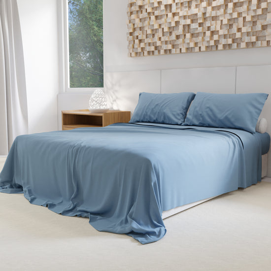 PETTI Lenzuola Percalle, Lenzuola Matrimoniali Cotone Azzurro Saldi Di Fabbrica
