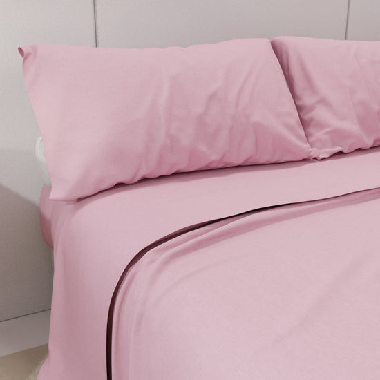 PETTI Lenzuola Percalle, Lenzuola Matrimoniali Cotone Rosa Nuova
