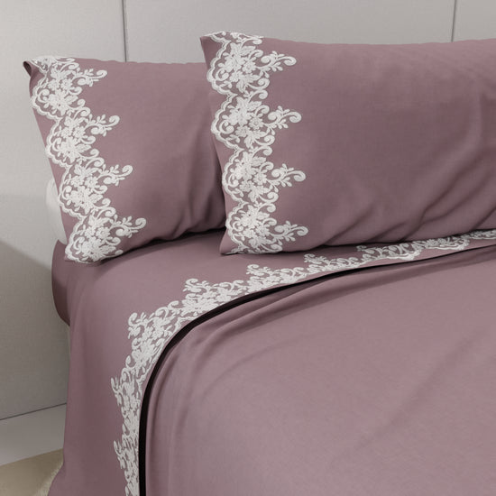 PETTI Lenzuola Percalle con Pizzo, Lenzuola Matrimoniali Cotone Cipolla Offerta