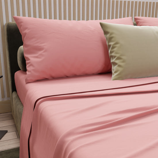 PETTI Lenzuola Matrimoniali, Singole, Una Piazza e Mezza, 100% Cotone, Rosa Outlet