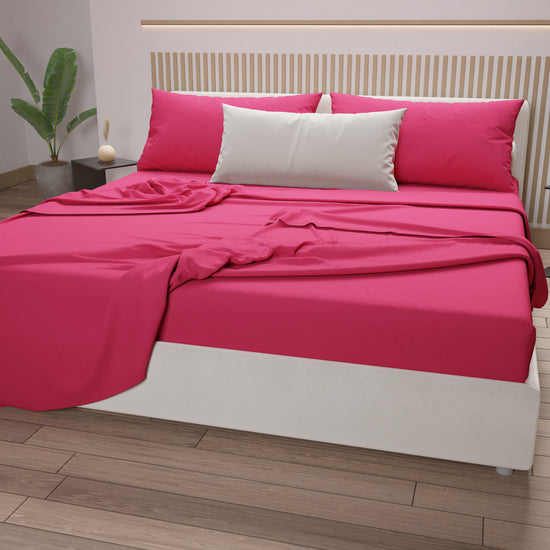 PETTI Lenzuola Matrimoniali, Singole, Una Piazza e Mezza, 100% Cotone, Fucsia Saldi