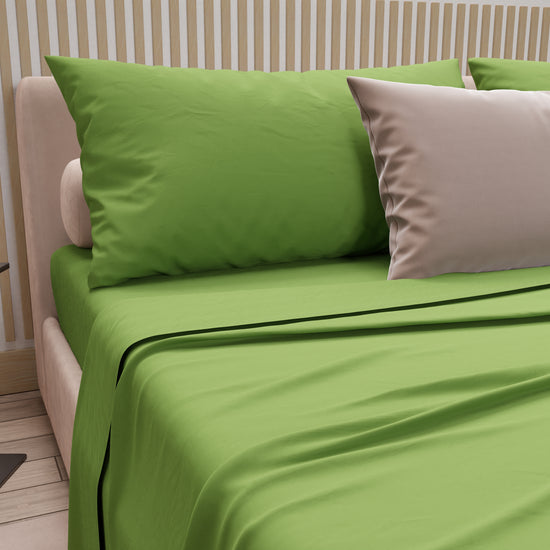 PETTI Lenzuola Matrimoniali, Singole, Una Piazza e Mezza, 100% Cotone, Verde Negozio