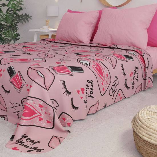 PETTI Copriletto Estivo, Coperta Leggera, Lenzuola Copriletto Lipstick Rosa Nuova