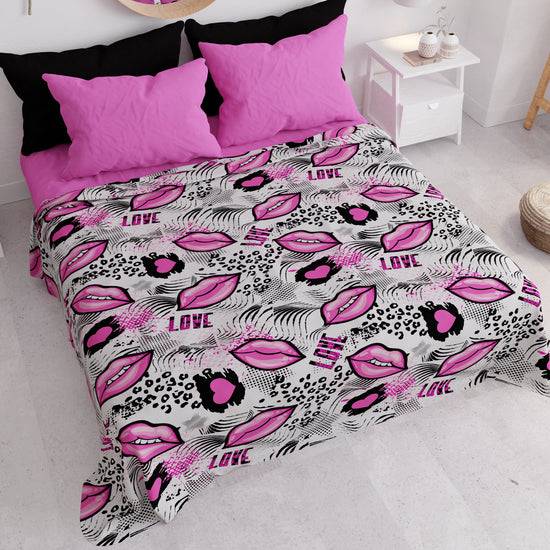 PETTI Copriletto Estivo, Coperta Leggera, Lenzuola Copriletto Lipstick Bianco Moda