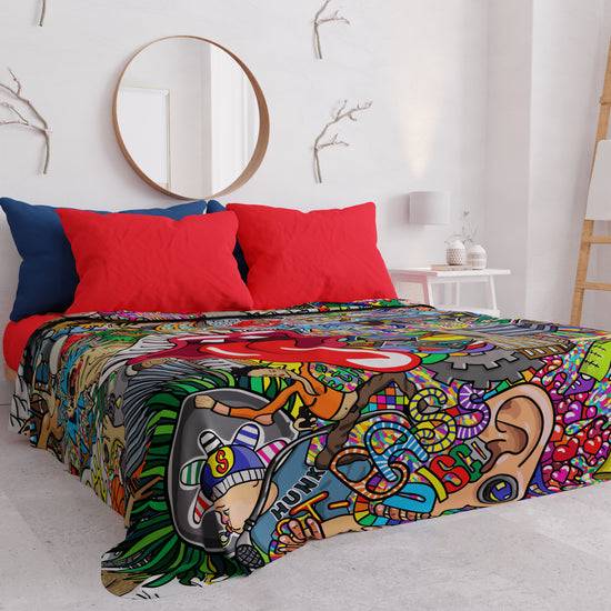 PETTI Copriletto Estivo, Coperta Leggera, Lenzuola Copriletto Murales Italy