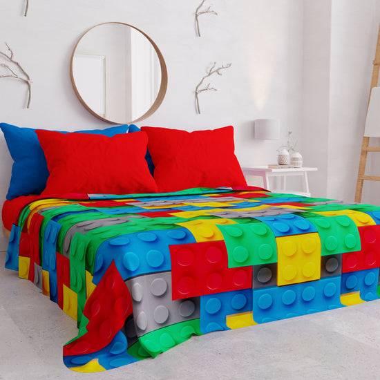 PETTI Copriletto Estivo, Coperta Leggera, Lenzuola Copriletto, Mattoncini Italia