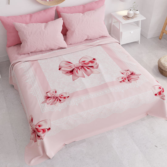 PETTI Copriletto Estivo, Coperta Leggera, Lenzuola Copriletto, Fiocco Rosa 2025