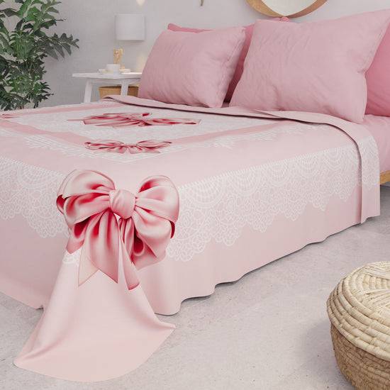 PETTI Copriletto Estivo, Coperta Leggera, Lenzuola Copriletto, Fiocco Rosa 2025