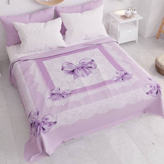 PETTI Copriletto Estivo, Coperta Leggera, Lenzuola Copriletto, Fiocco Lilla Qualità