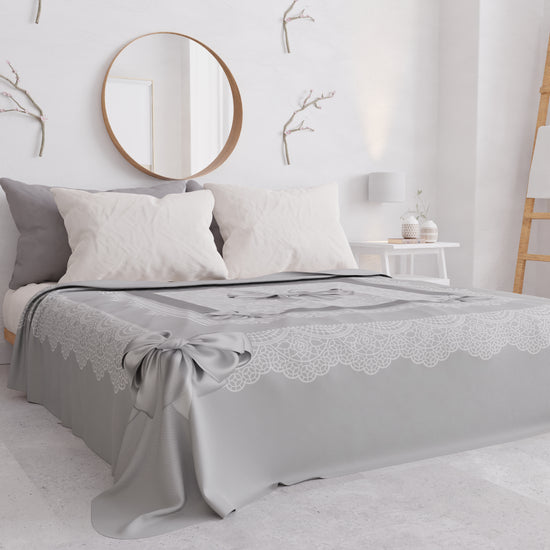 PETTI Copriletto Estivo, Coperta Leggera, Lenzuola Copriletto, Fiocco Grigio Vendita