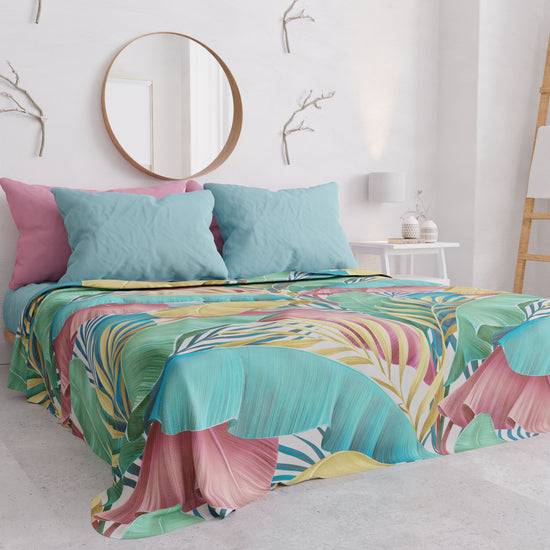 PETTI Copriletto Estivo, Coperta Leggera, Lenzuola Copriletto, Tropical Multicolor Promozione