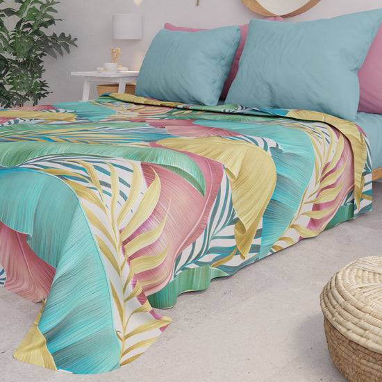 PETTI Copriletto Estivo, Coperta Leggera, Lenzuola Copriletto, Tropical Multicolor Promozione