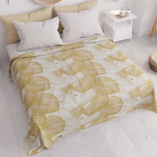 PETTI Copriletto Estivo, Coperta Leggera, Lenzuola Copriletto, Tropical Tortora e Oro Soddisfazione Garantita