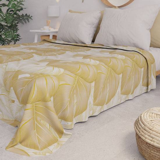PETTI Copriletto Estivo, Coperta Leggera, Lenzuola Copriletto, Tropical Tortora e Oro Soddisfazione Garantita