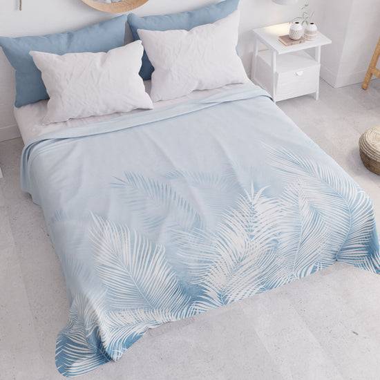 PETTI Copriletto Estivo, Coperta Leggera, Lenzuola Copriletto, Foglia Celeste Acquista Ora