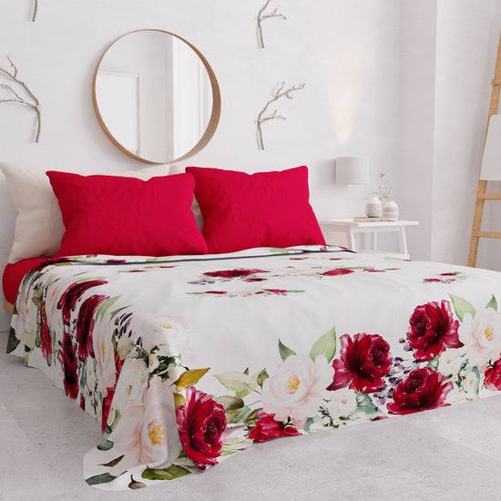 PETTI Copriletto Estivo, Coperta Leggera, Lenzuola Copriletto, Floreale Bordeaux Affare Del Giorno