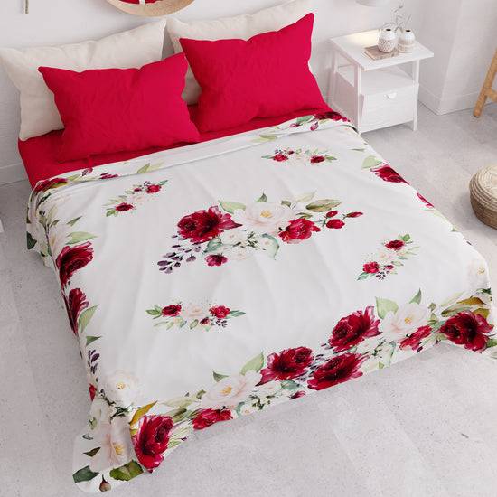 PETTI Copriletto Estivo, Coperta Leggera, Lenzuola Copriletto, Floreale Bordeaux Affare Del Giorno