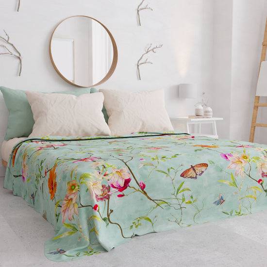 PETTI Copriletto Estivo, Coperta Leggera, Lenzuola Copriletto, Spring Acquamarina Sottocosto