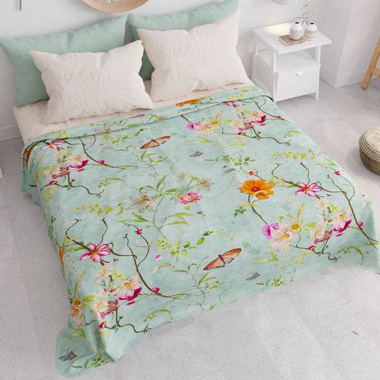 PETTI Copriletto Estivo, Coperta Leggera, Lenzuola Copriletto, Spring Acquamarina Sottocosto