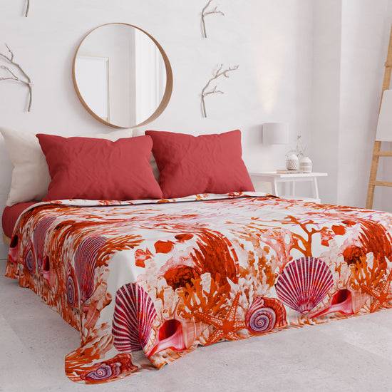 PETTI Copriletto Estivo, Coperta Leggera, Lenzuola Copriletto, Corallo Rosso Offerta