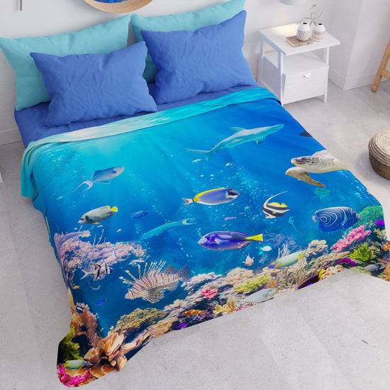 PETTI Copriletto Estivo, Coperta Leggera, Lenzuola Copriletto, Acquario Online