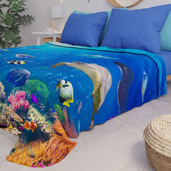 PETTI Copriletto Estivo, Coperta Leggera, Lenzuola Copriletto, Acquario Online