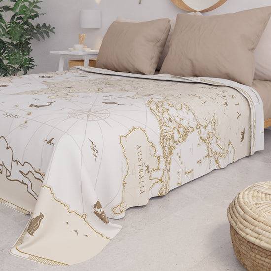 PETTI Copriletto Estivo, Coperta Leggera, Lenzuola Copriletto, World Bianco Saldi Di Fabbrica