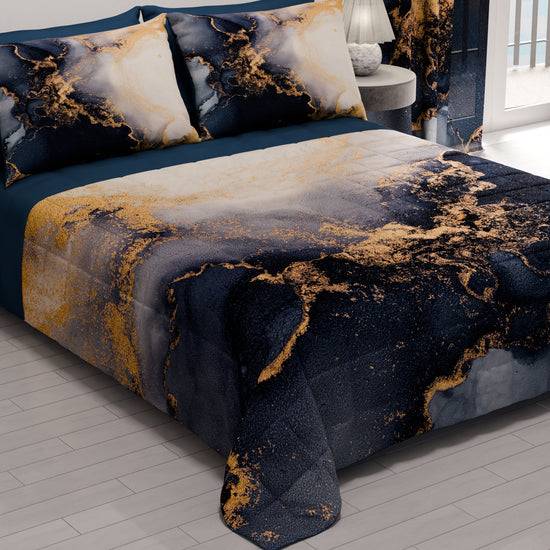 PETTI Trapuntino Copriletto Primaverile Autunnale in Stampa Digitale Marble Blu Qualità