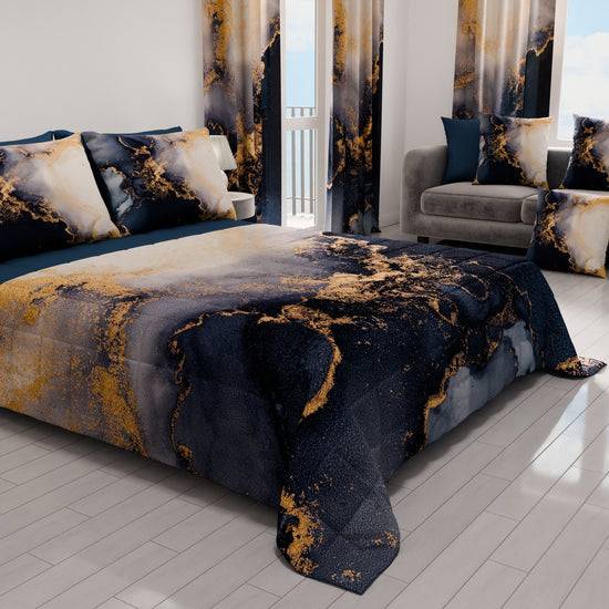 PETTI Trapuntino Copriletto Primaverile Autunnale in Stampa Digitale Marble Blu Qualità