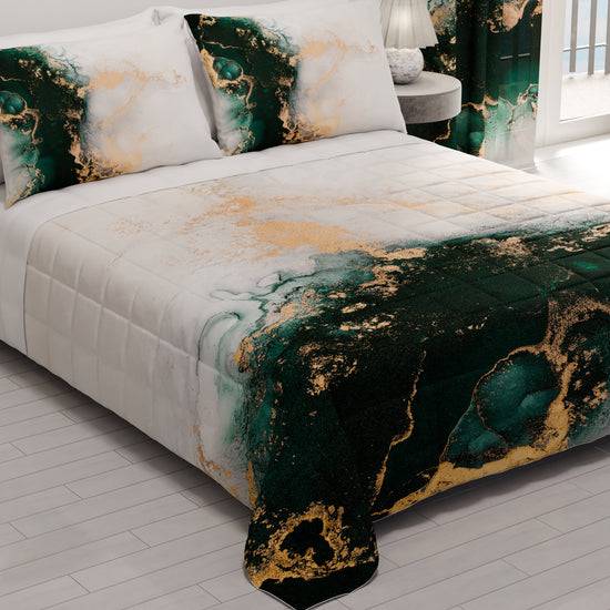 PETTI Trapuntino Copriletto Primaverile Autunnale in Stampa Digitale Marble Smeraldo Vendita